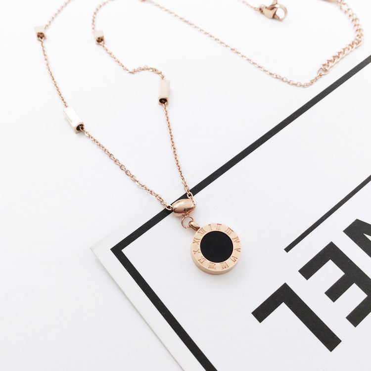 Roman Numeral Disc Necklace