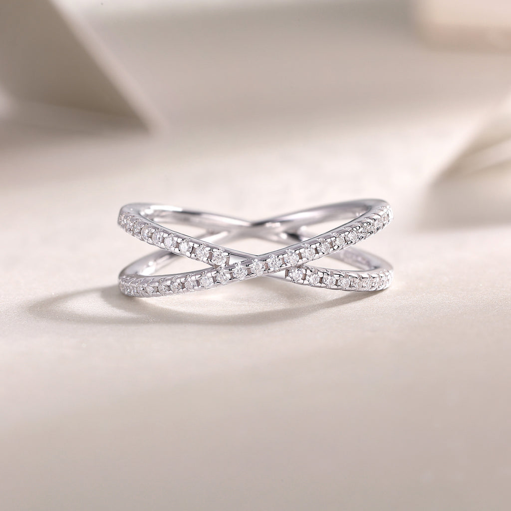 Double Band Pavé Ring