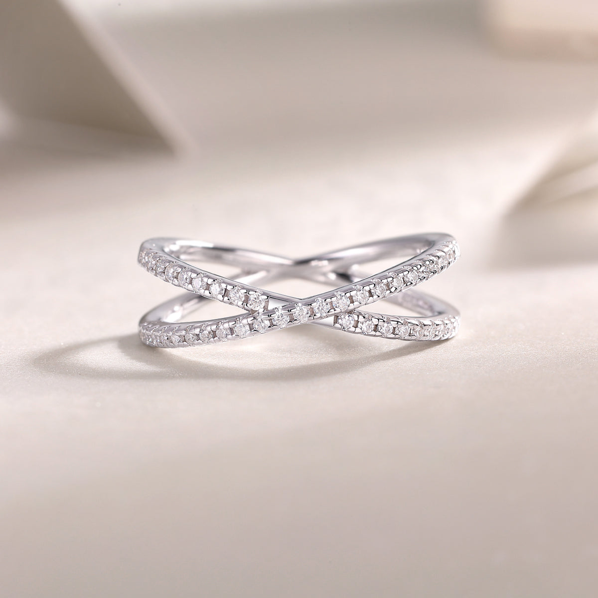 Double Band Pavé Ring