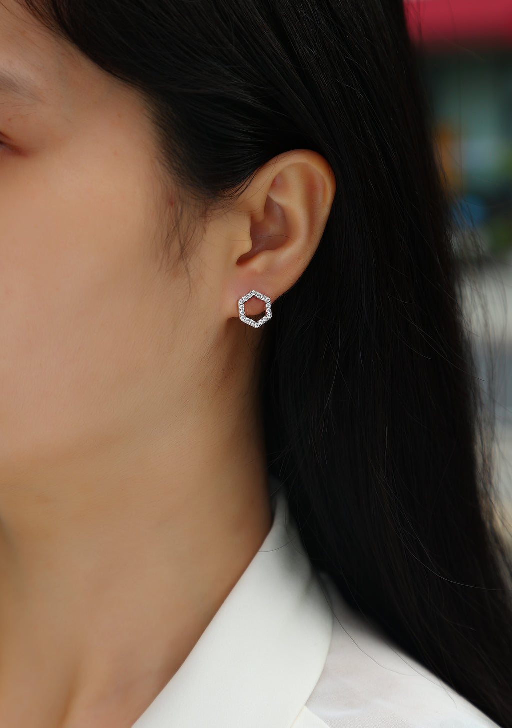Hexagon Outline Studs