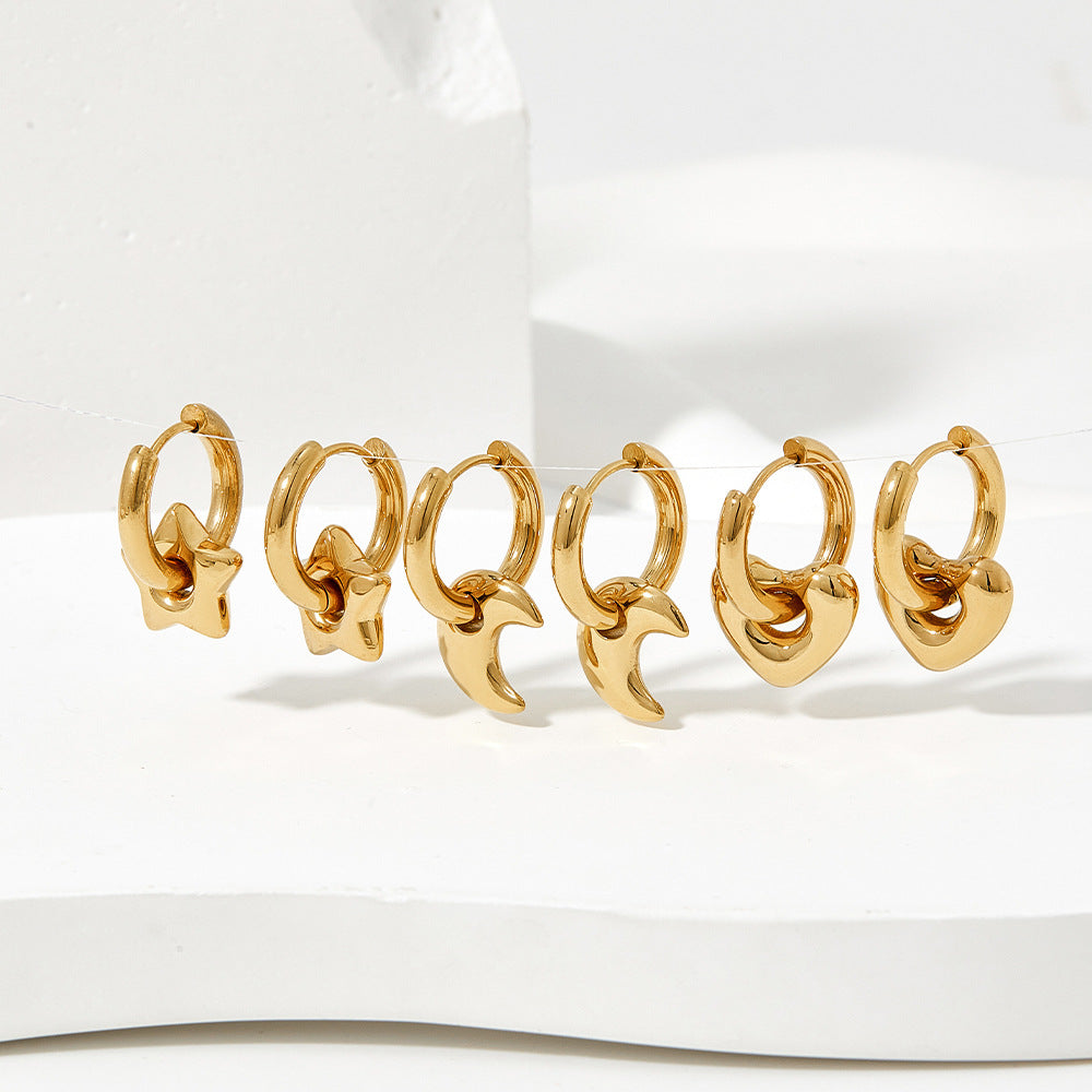 Charm Huggie Hoops