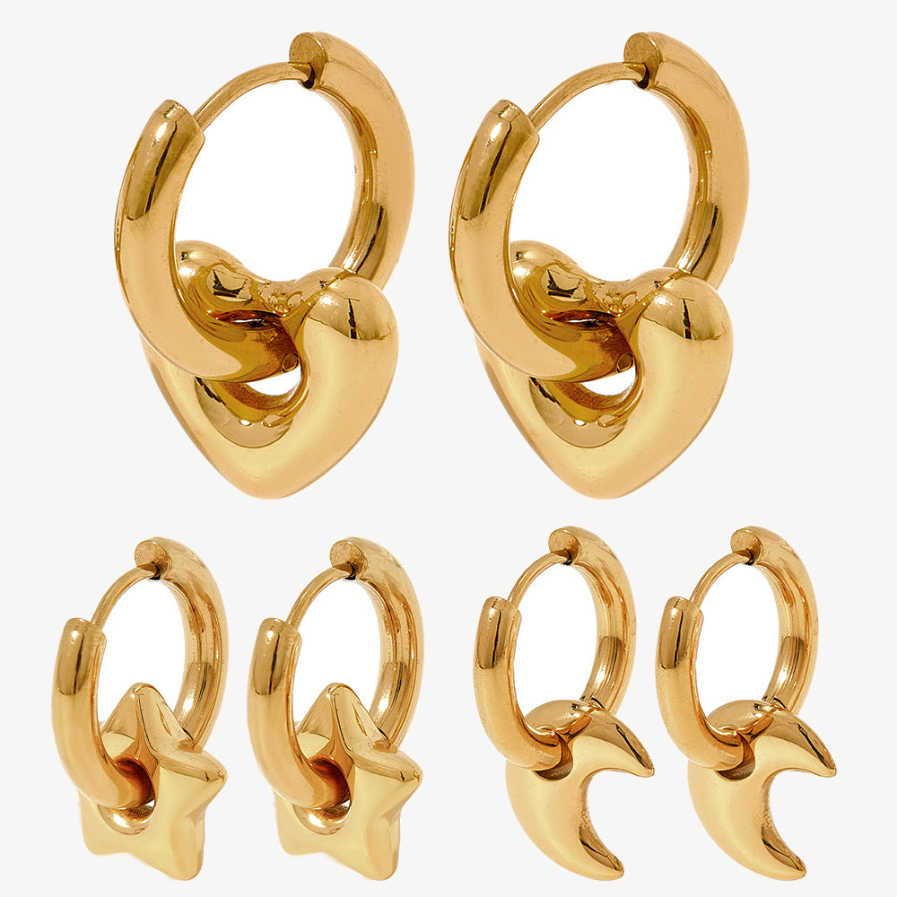 Charm Huggie Hoops