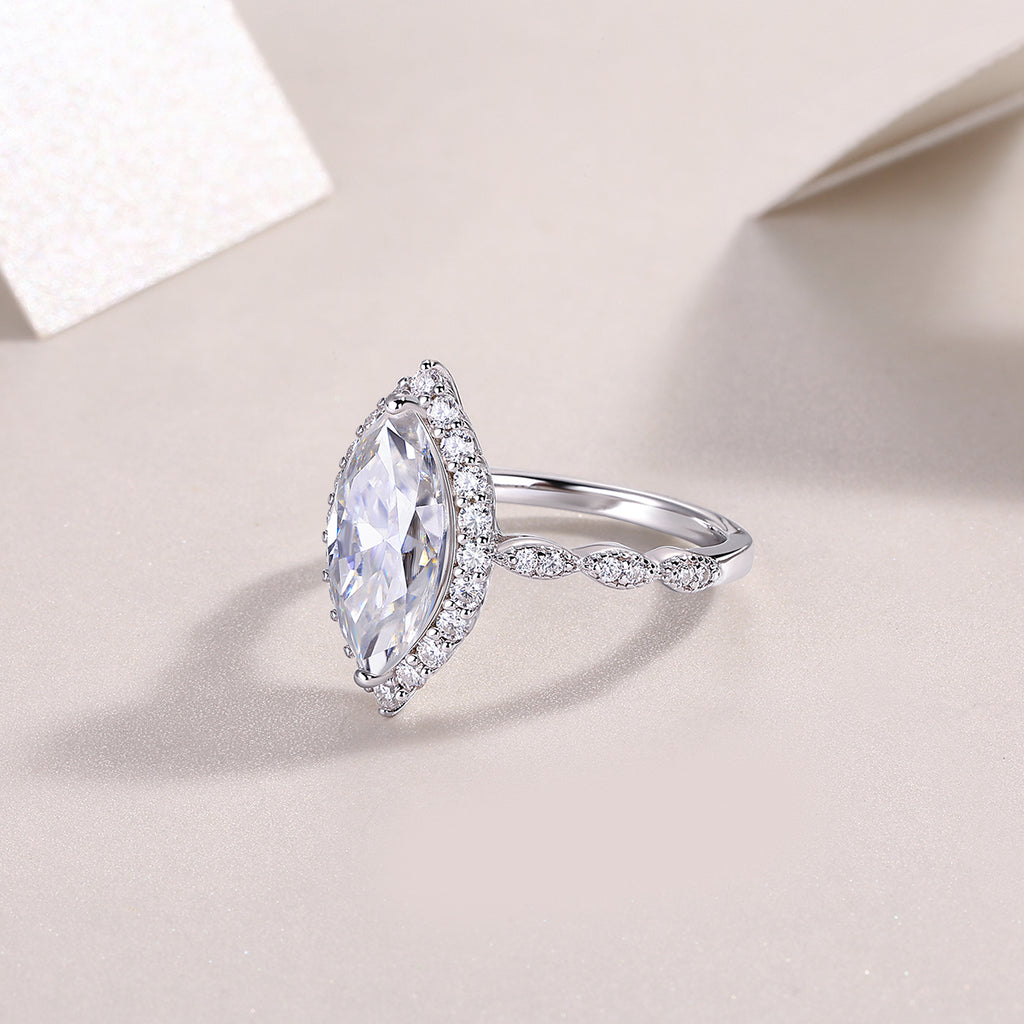 Marquise Halo Ring