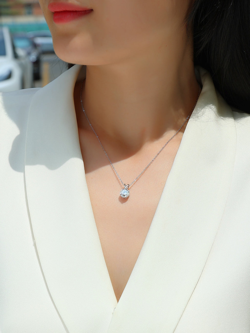 V-Shaped Solitaire Pendant
