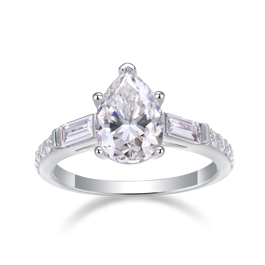 Pear & Baguette Ring
