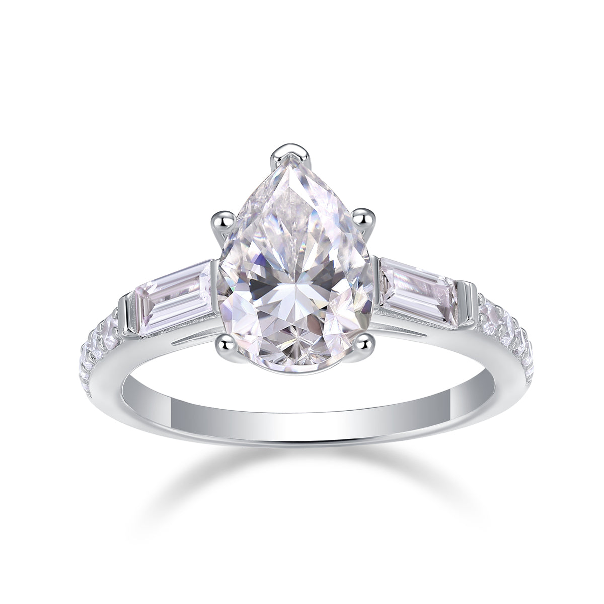 Pear & Baguette Ring