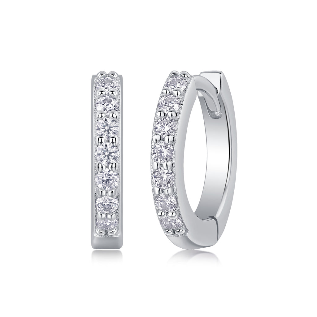 Pavé Huggie Hoops