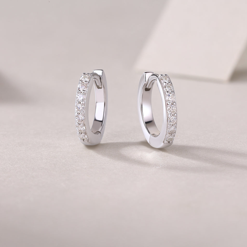 Pavé Huggie Hoops