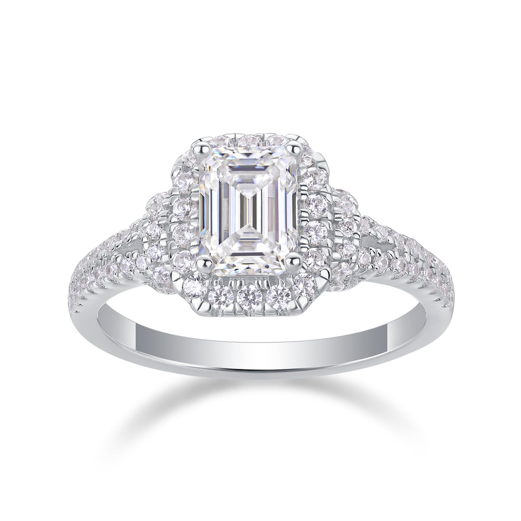 Emerald Halo Ring