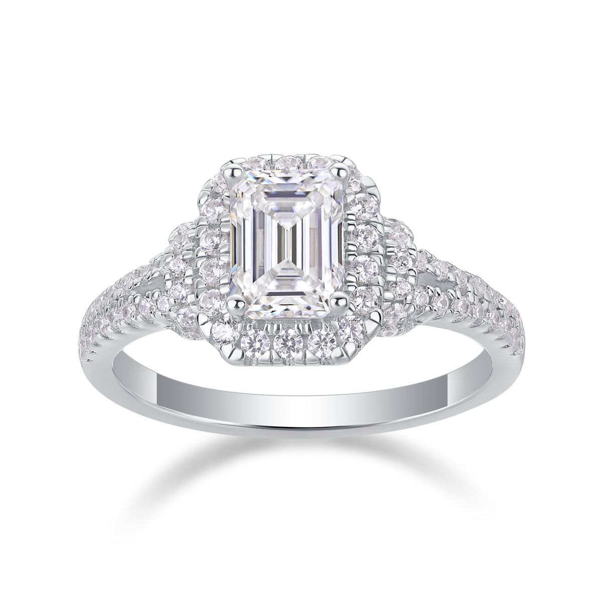 Emerald Halo Ring