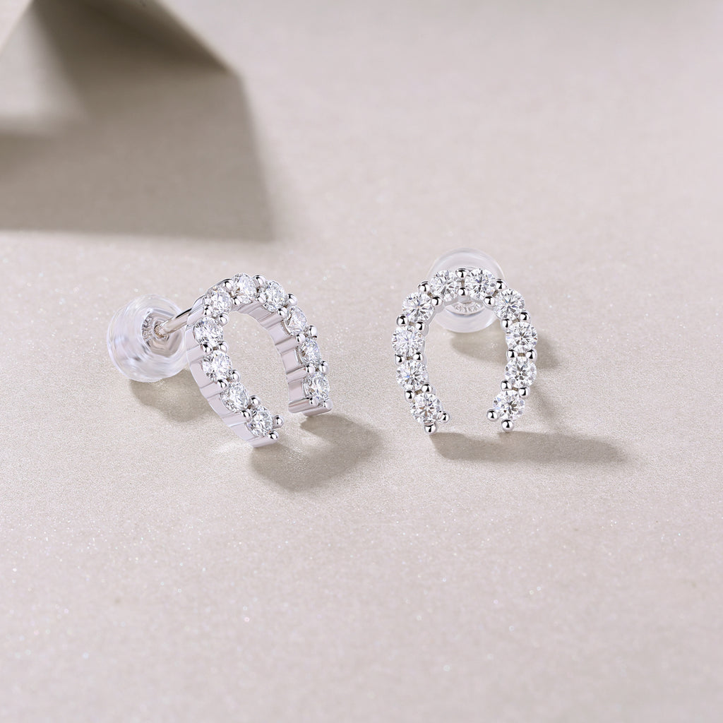 Pavé Horseshoe Studs