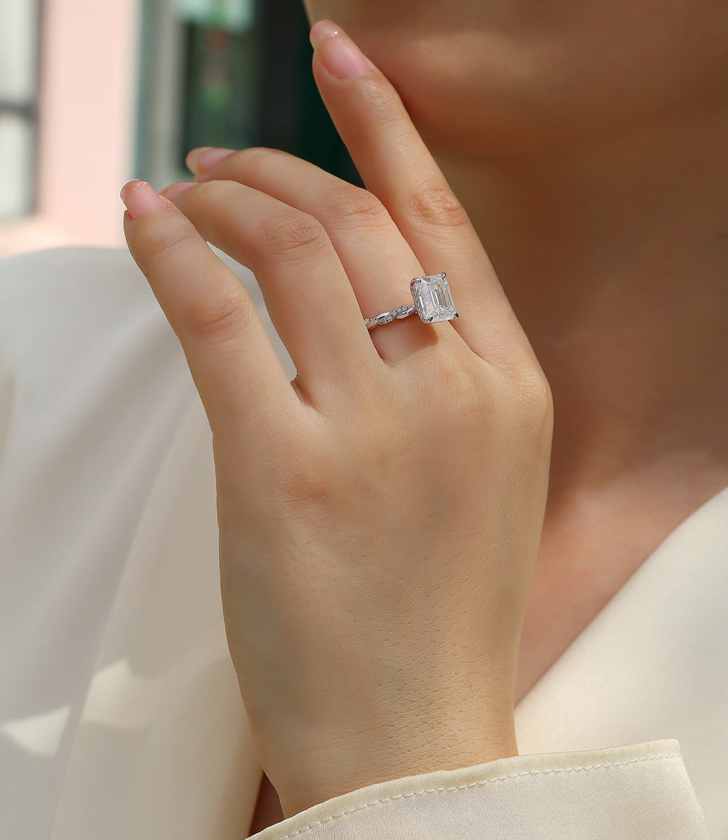 East-West Emerald Ring