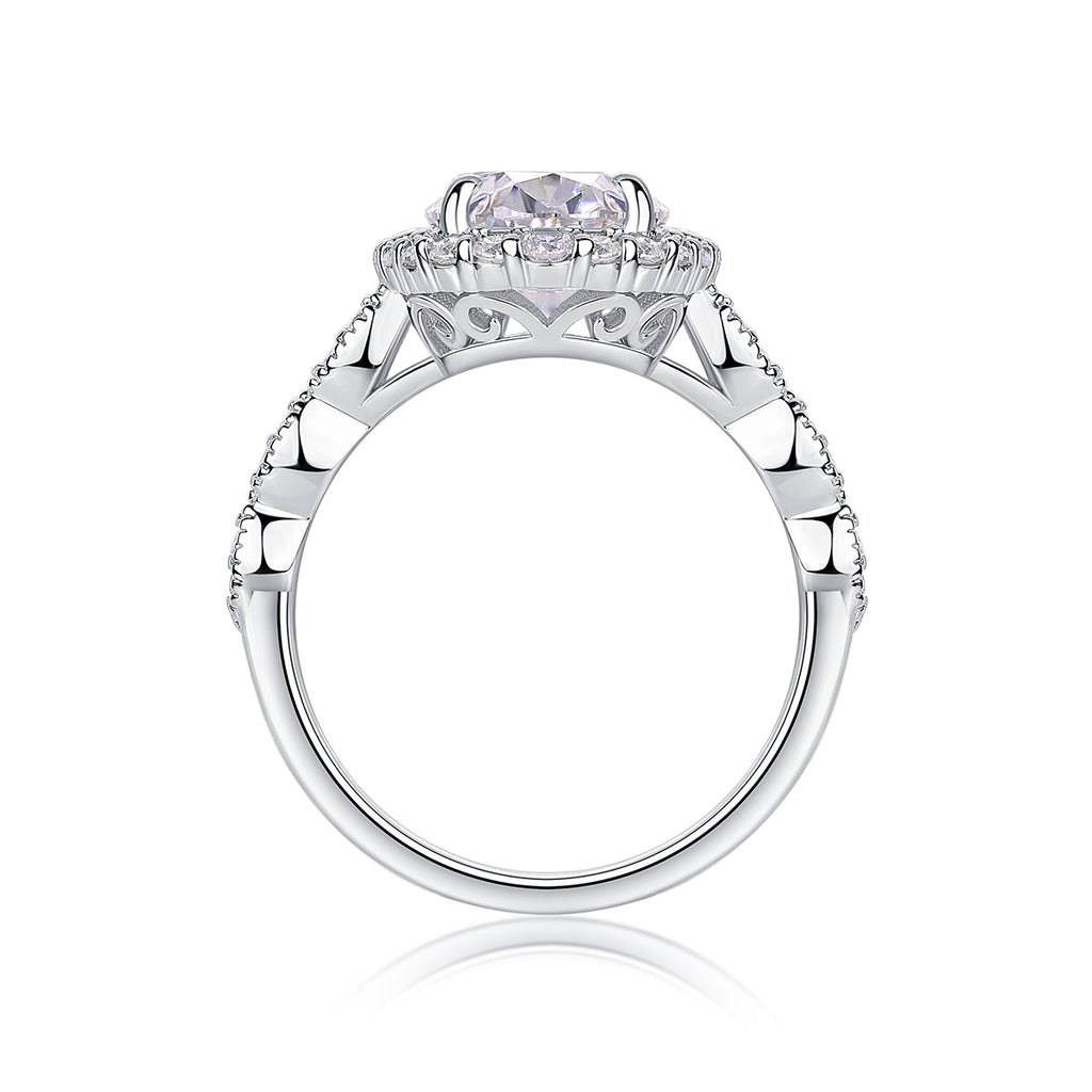 Oval Halo Twist Ring