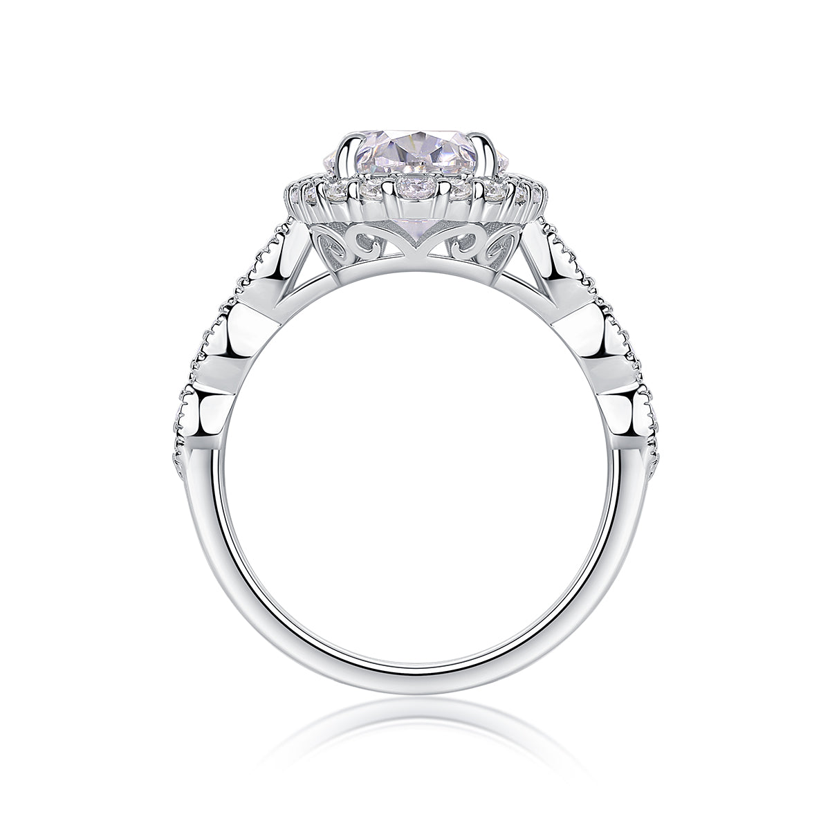 Oval Halo Twist Ring