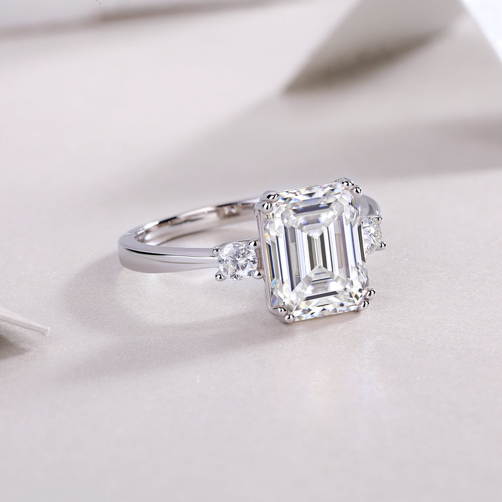 Three-Stone Emerald-Cut Ring