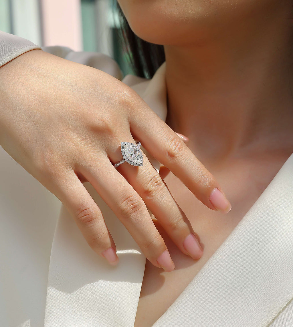Marquise Halo Ring