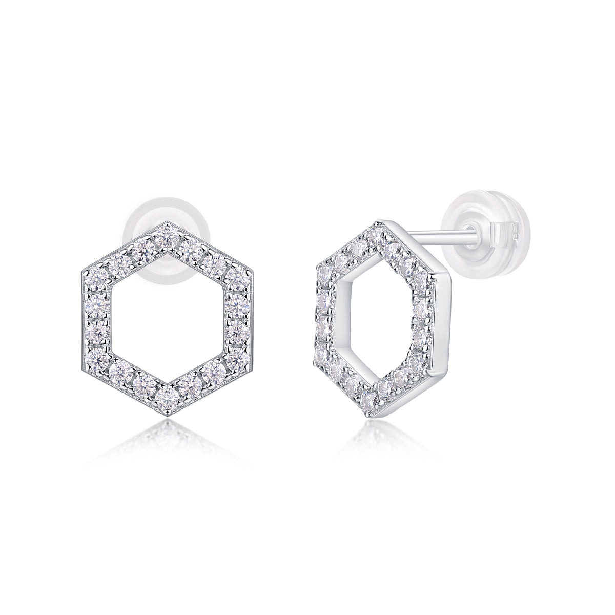 Hexagon Outline Studs