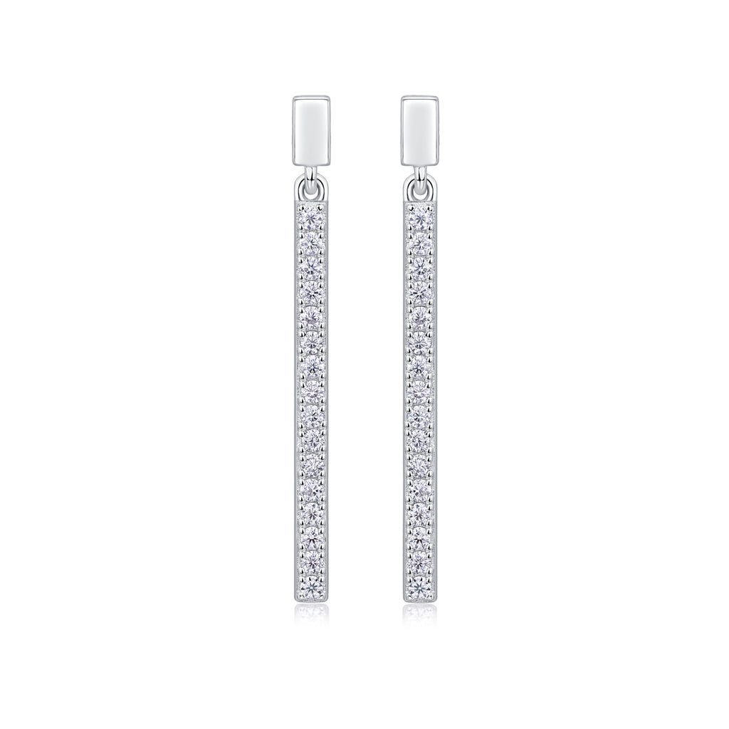 Pavé Bar Drop Earrings