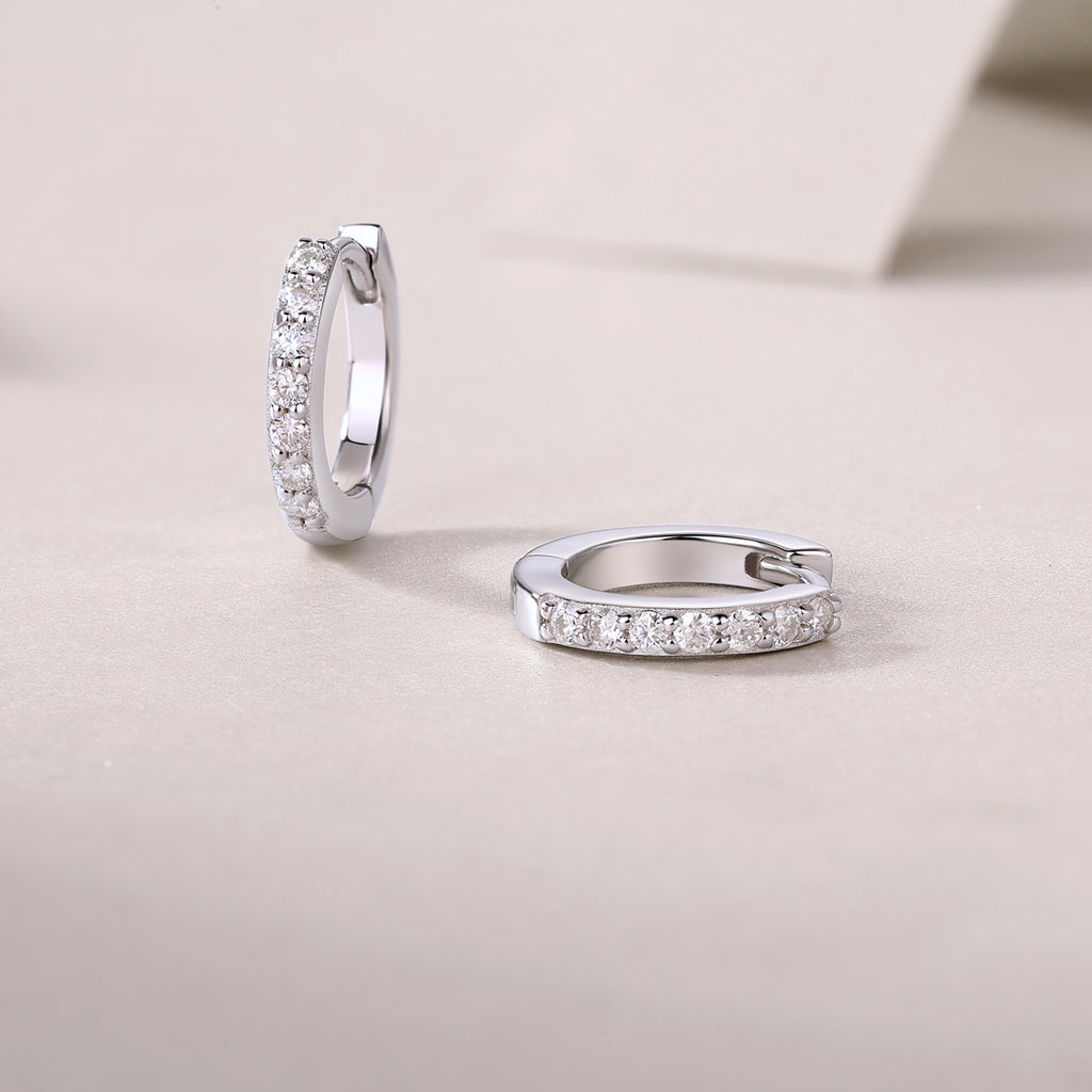 Pavé Huggie Hoops