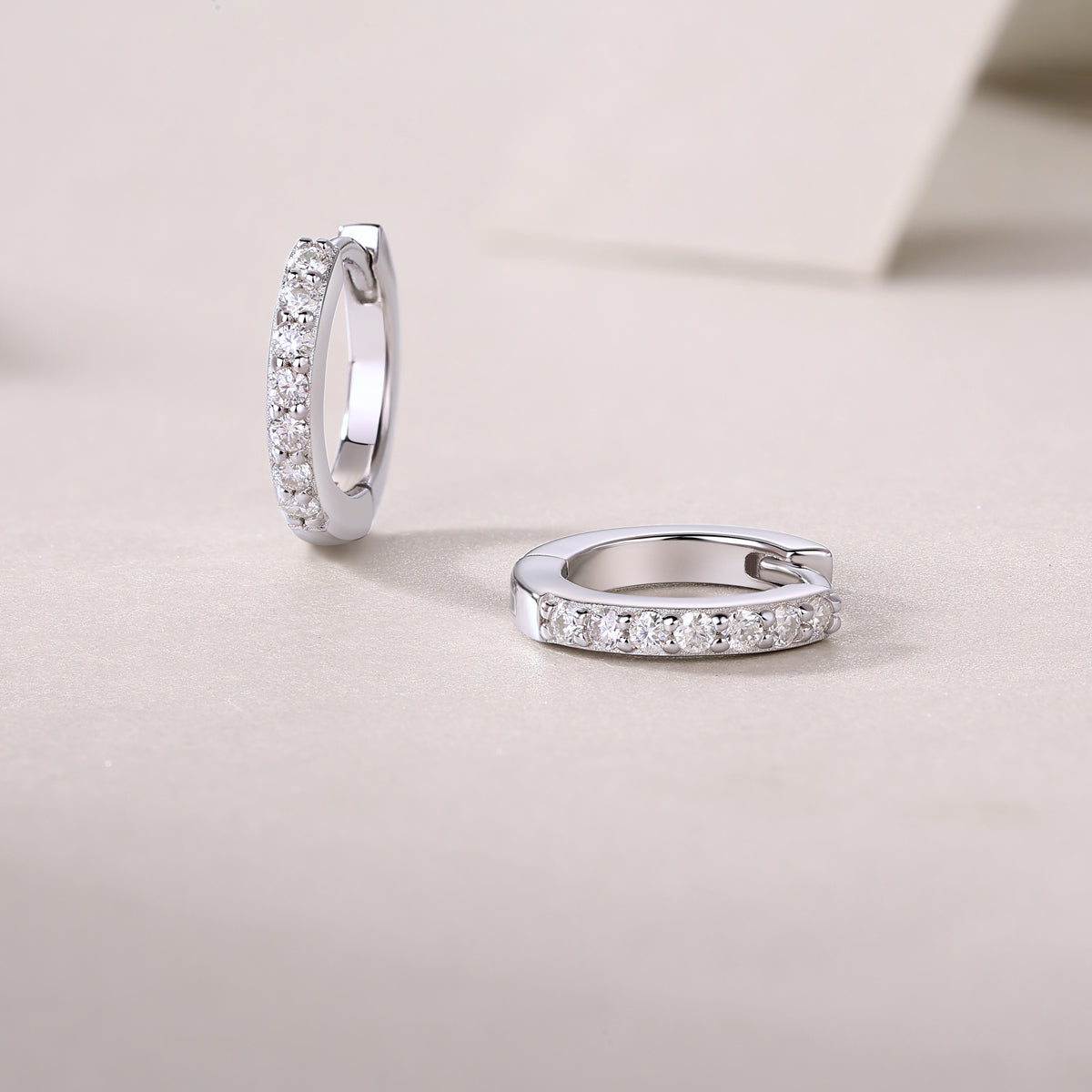 Pavé Huggie Hoops