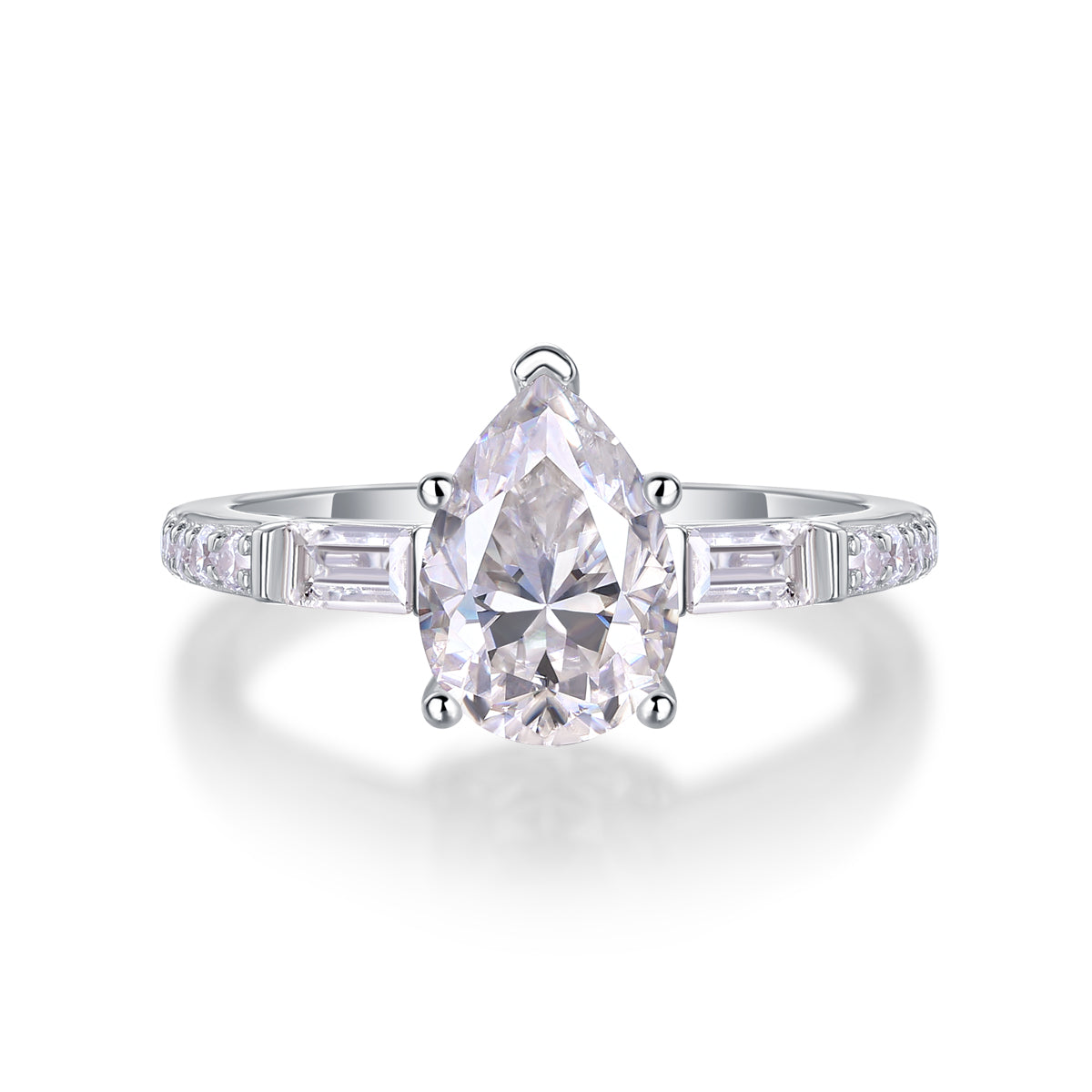 Pear & Baguette Ring