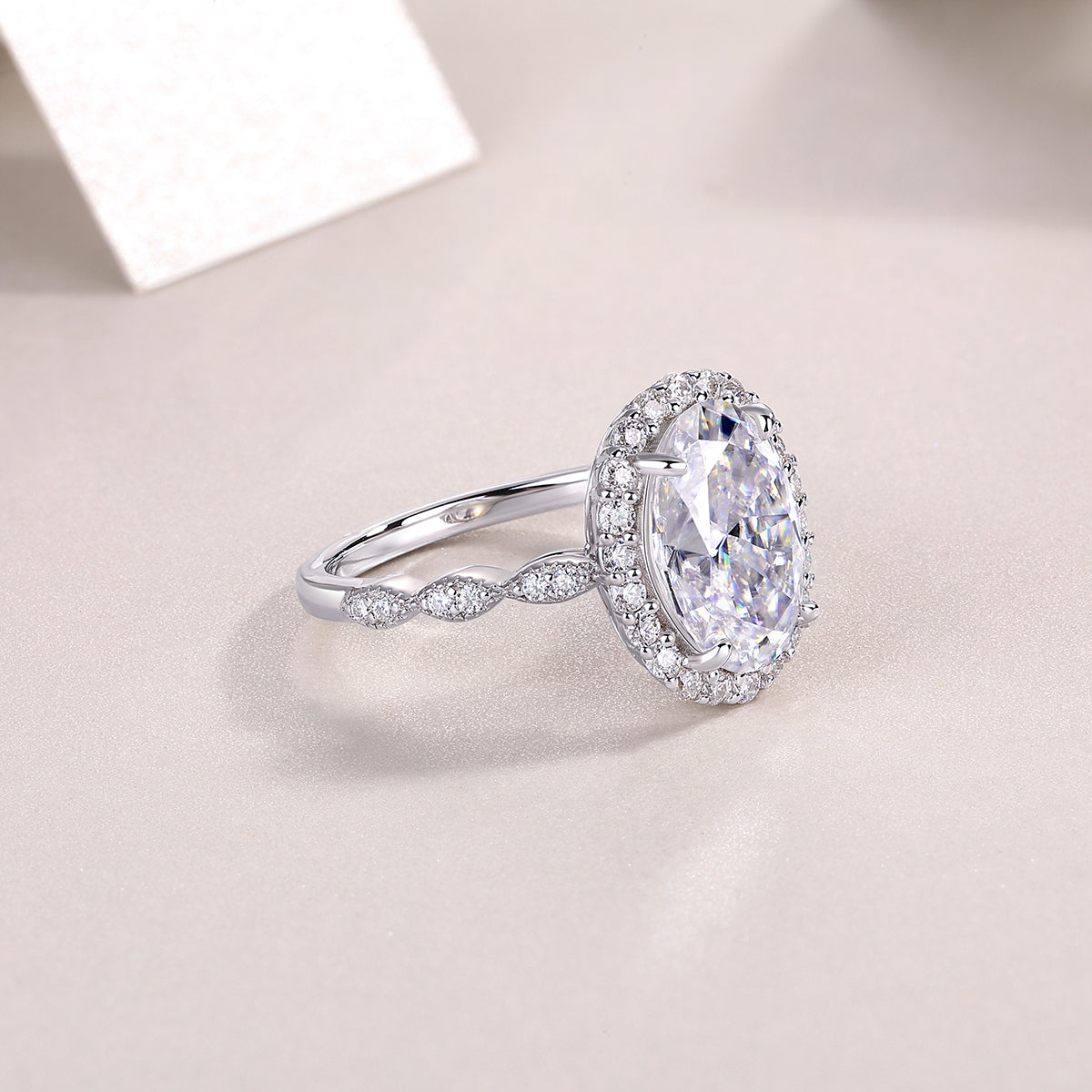 Oval Halo Twist Ring