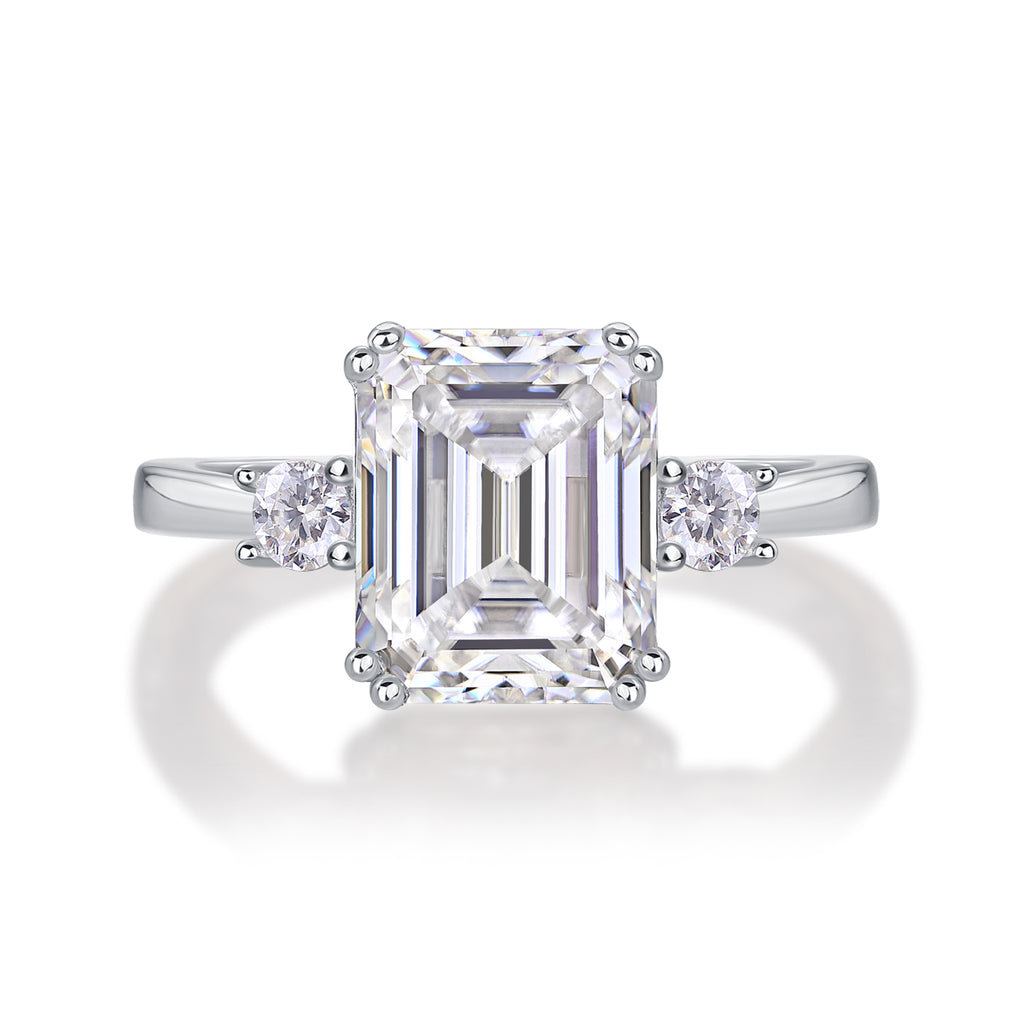 Three-Stone Emerald-Cut Ring