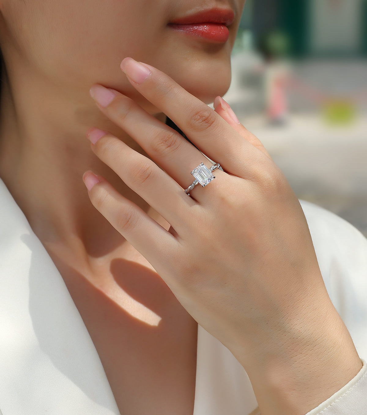 East-West Emerald Ring