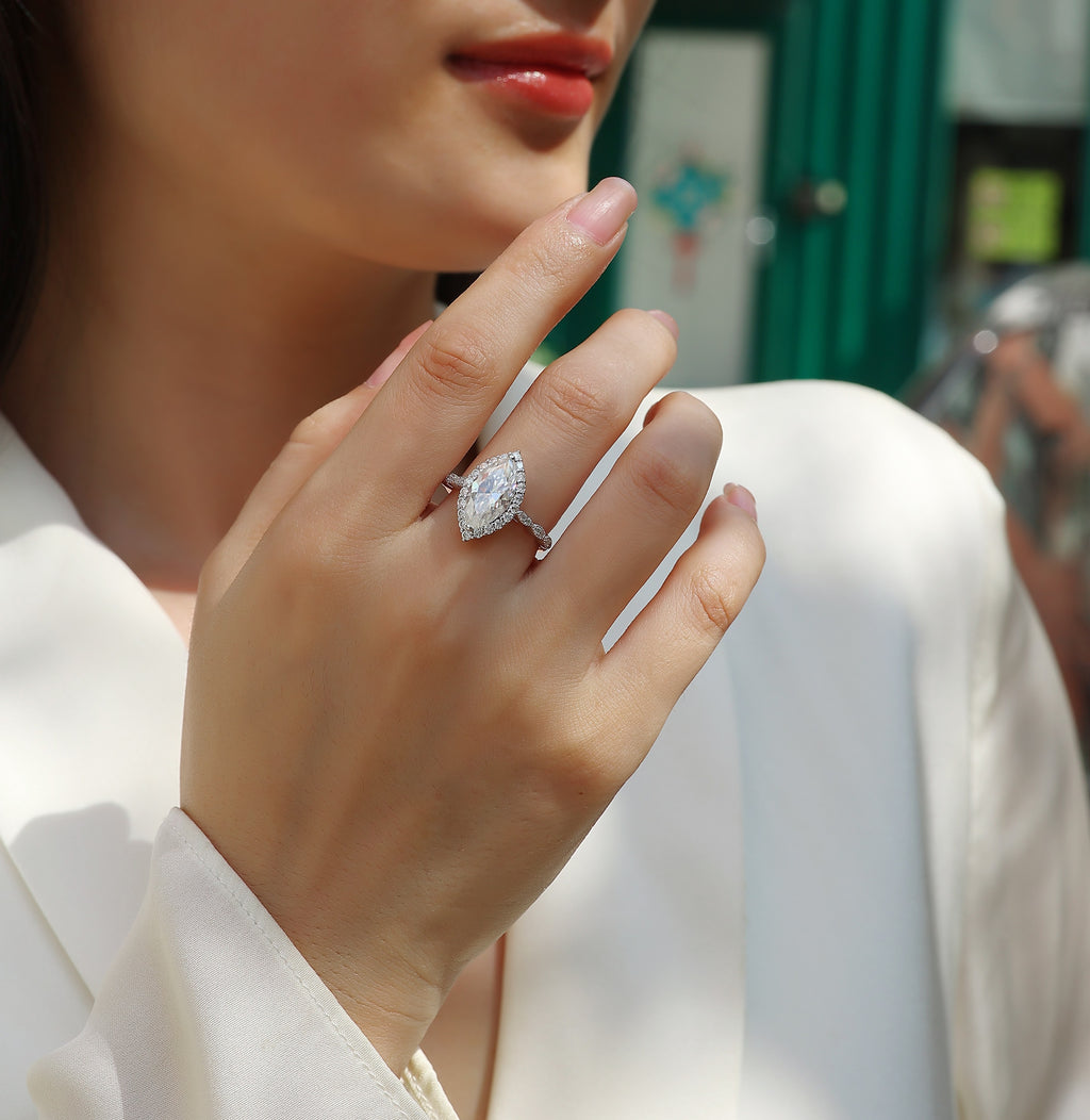 Marquise Halo Ring