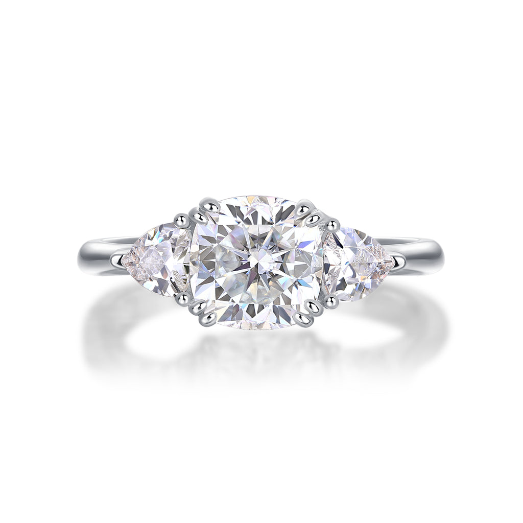 Cushion Three-Stone Ring
