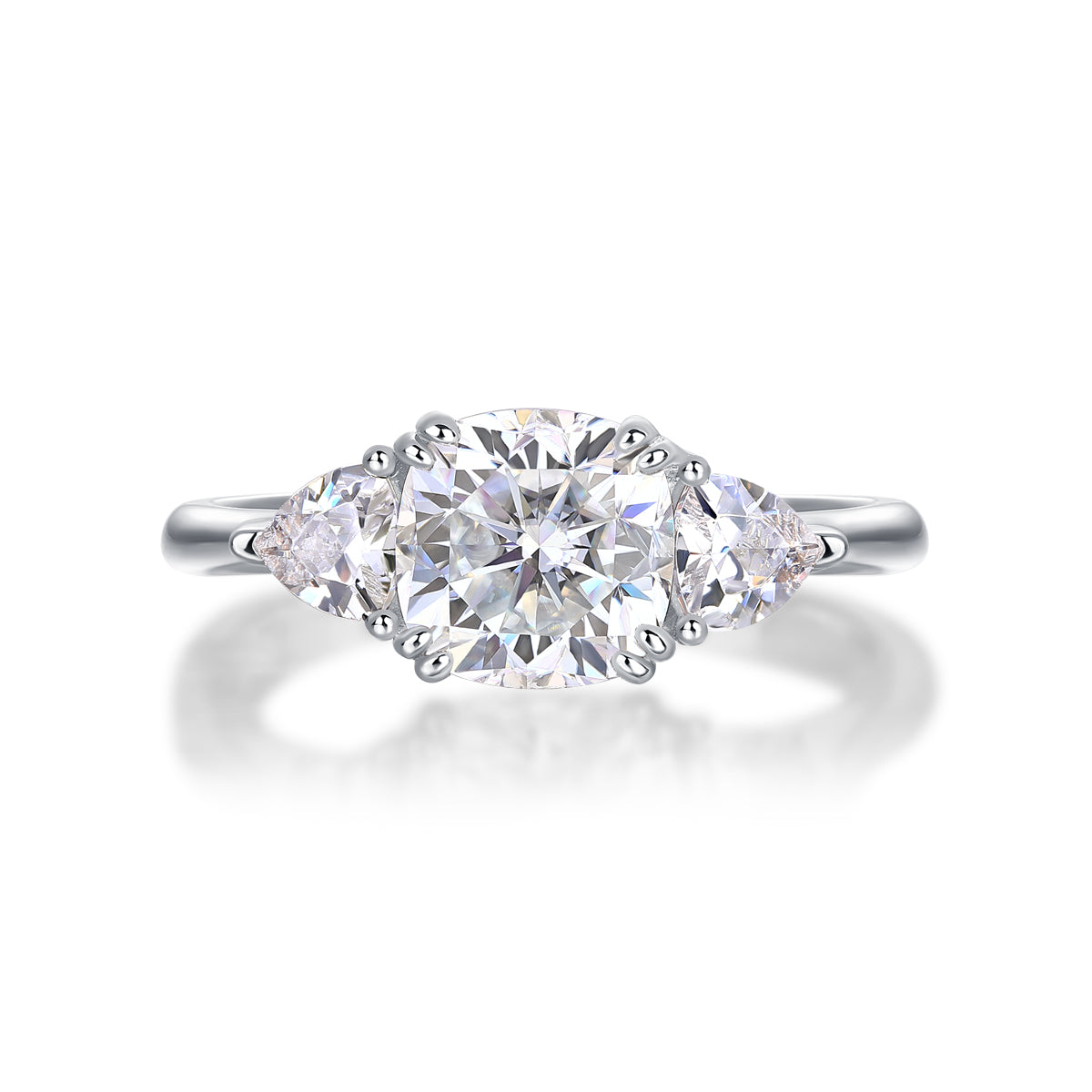Cushion Three-Stone Ring