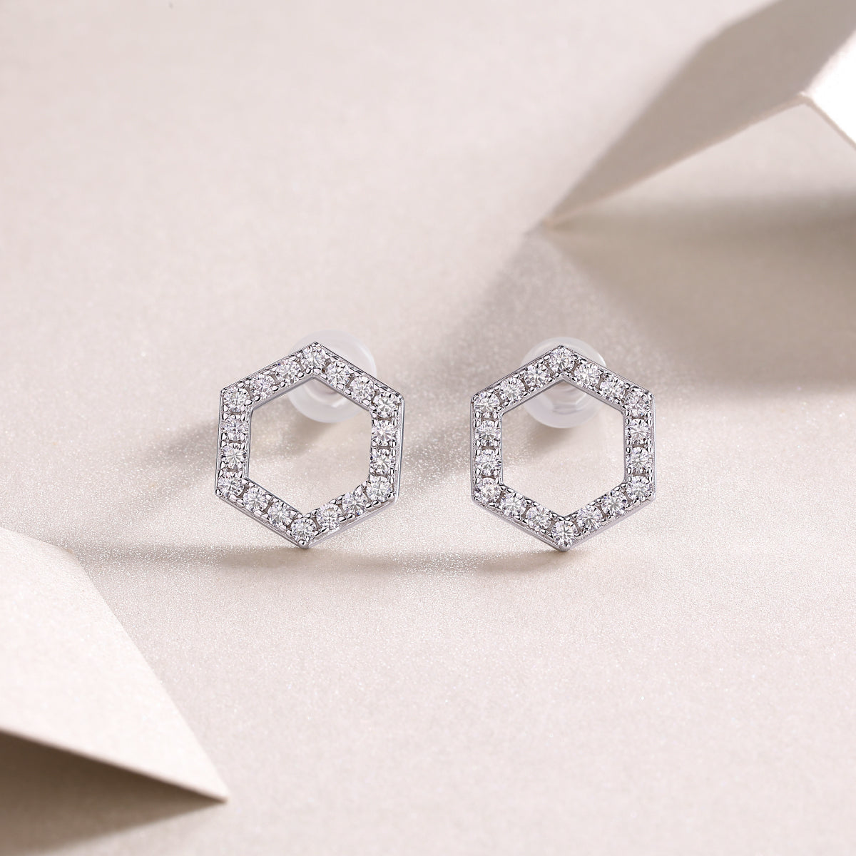 Hexagon Outline Studs
