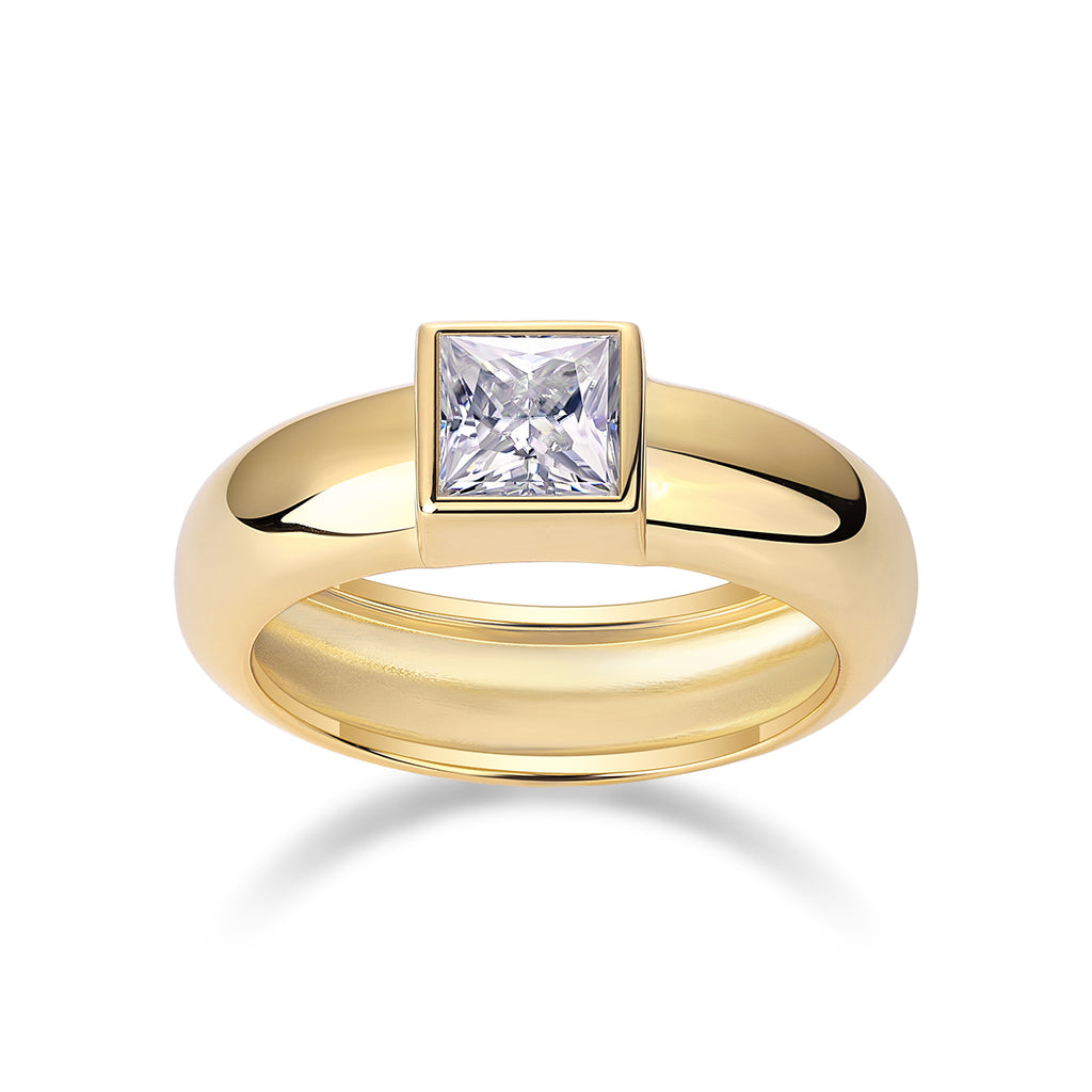 Gold Square Bezel Band
