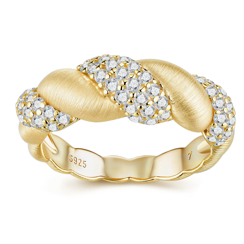 Gold Twist Pavé Band