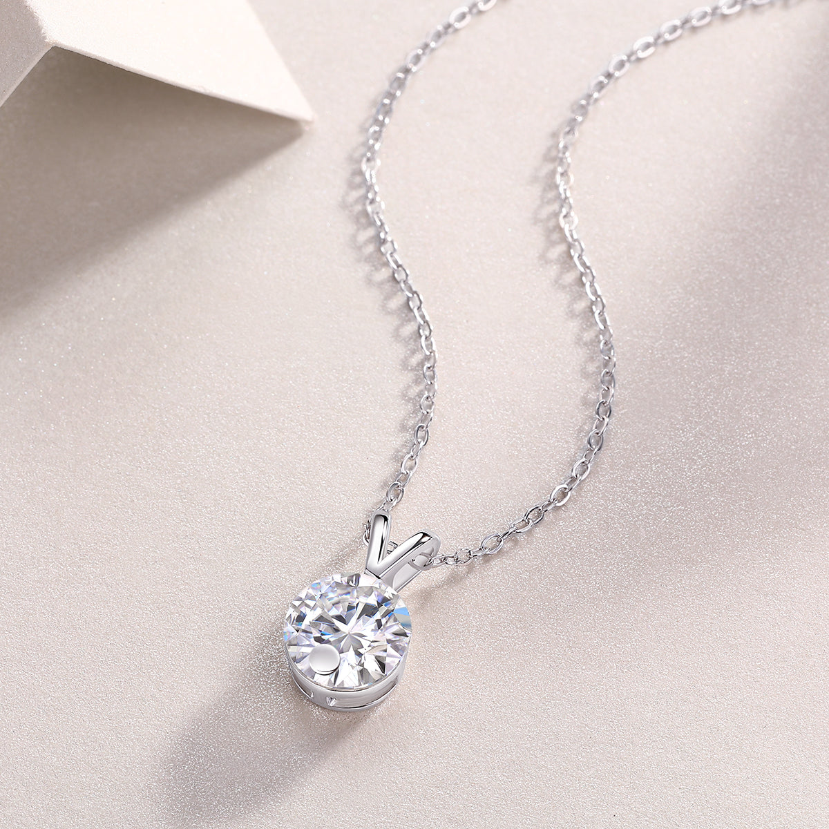 V-Shaped Solitaire Pendant