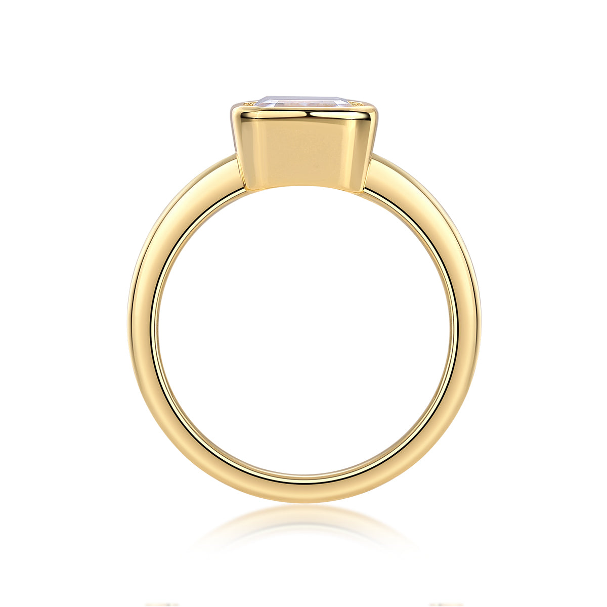 Bezel Emerald-Cut Ring