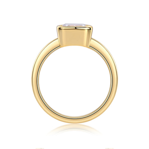 Bezel Emerald-Cut Ring