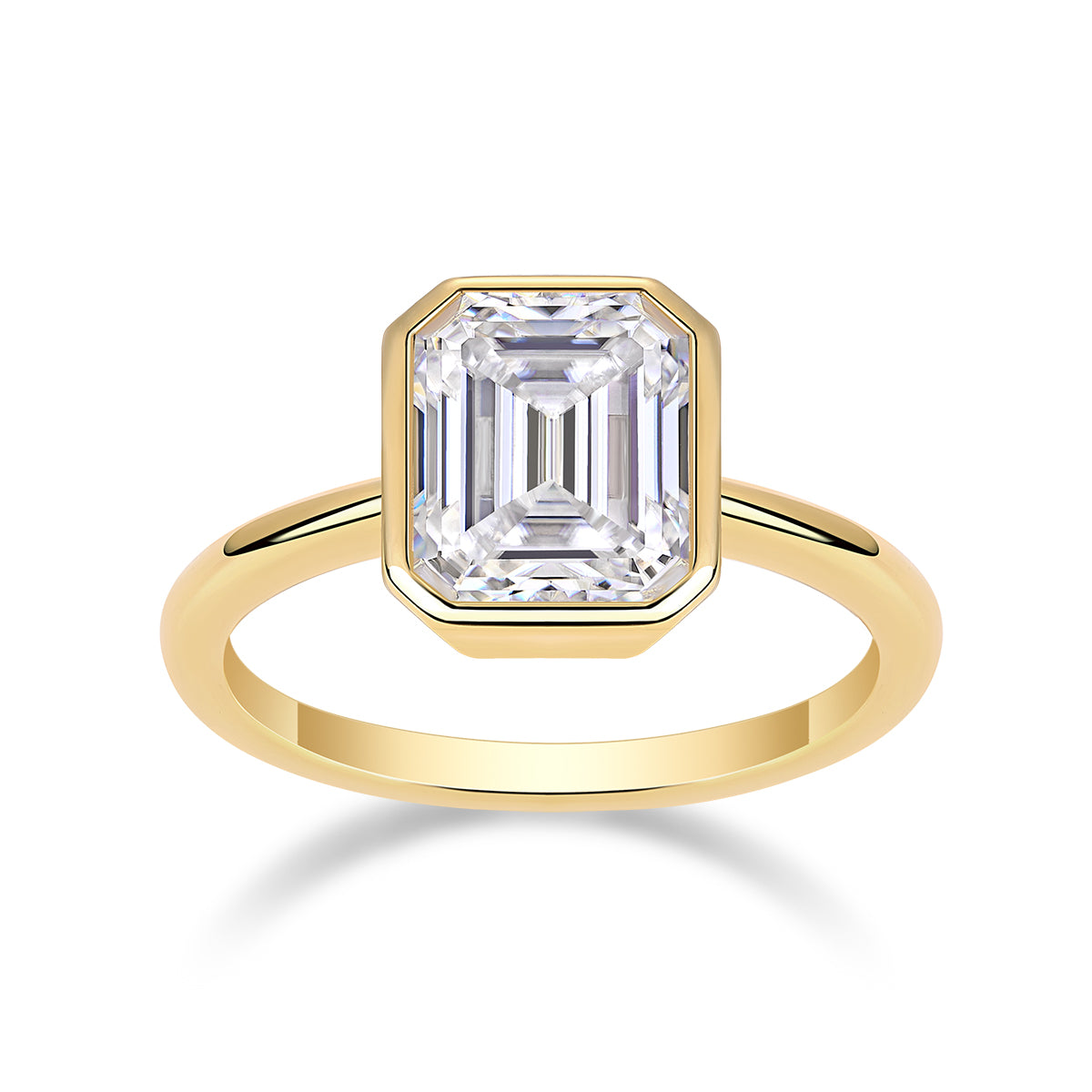 Bezel Emerald-Cut Ring