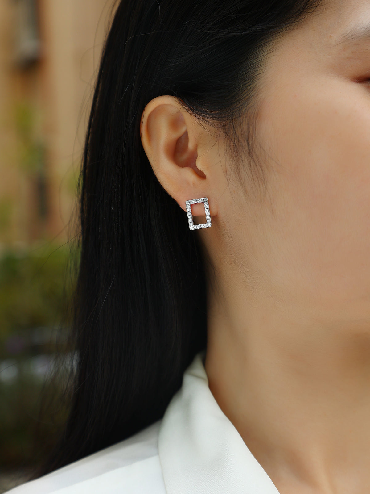Open Rectangle Studs