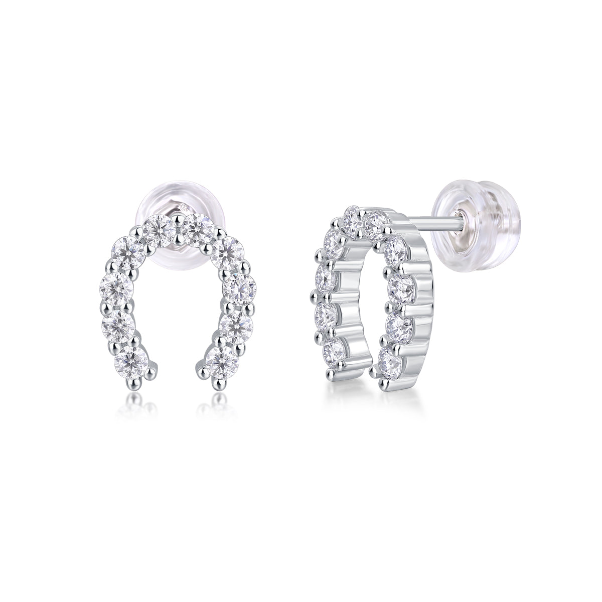 Pavé Horseshoe Studs
