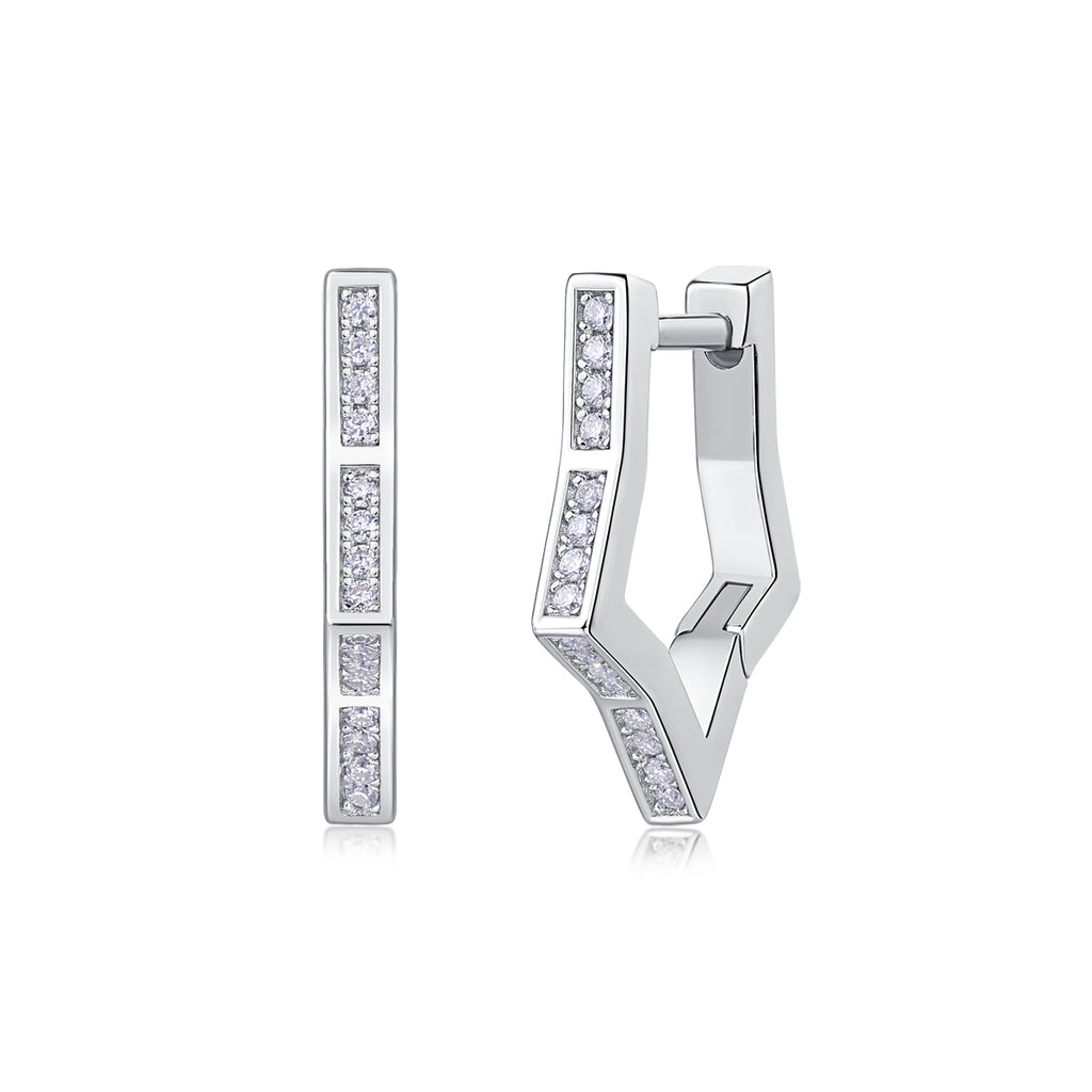 Chevron Huggie Hoops