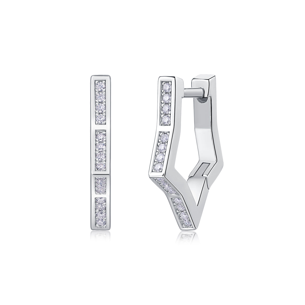 Chevron Huggie Hoops