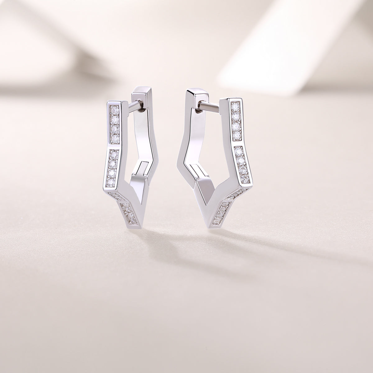 Chevron Huggie Hoops