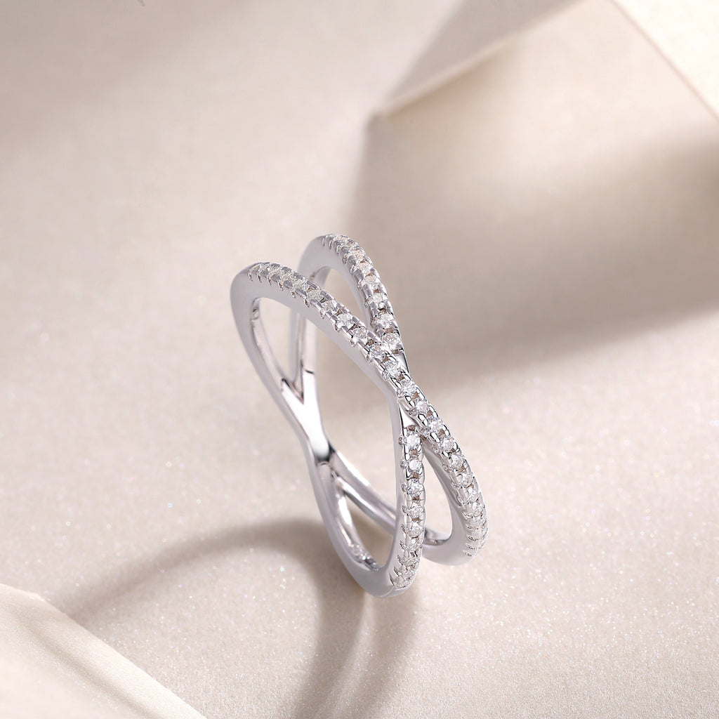 Double Band Pavé Ring