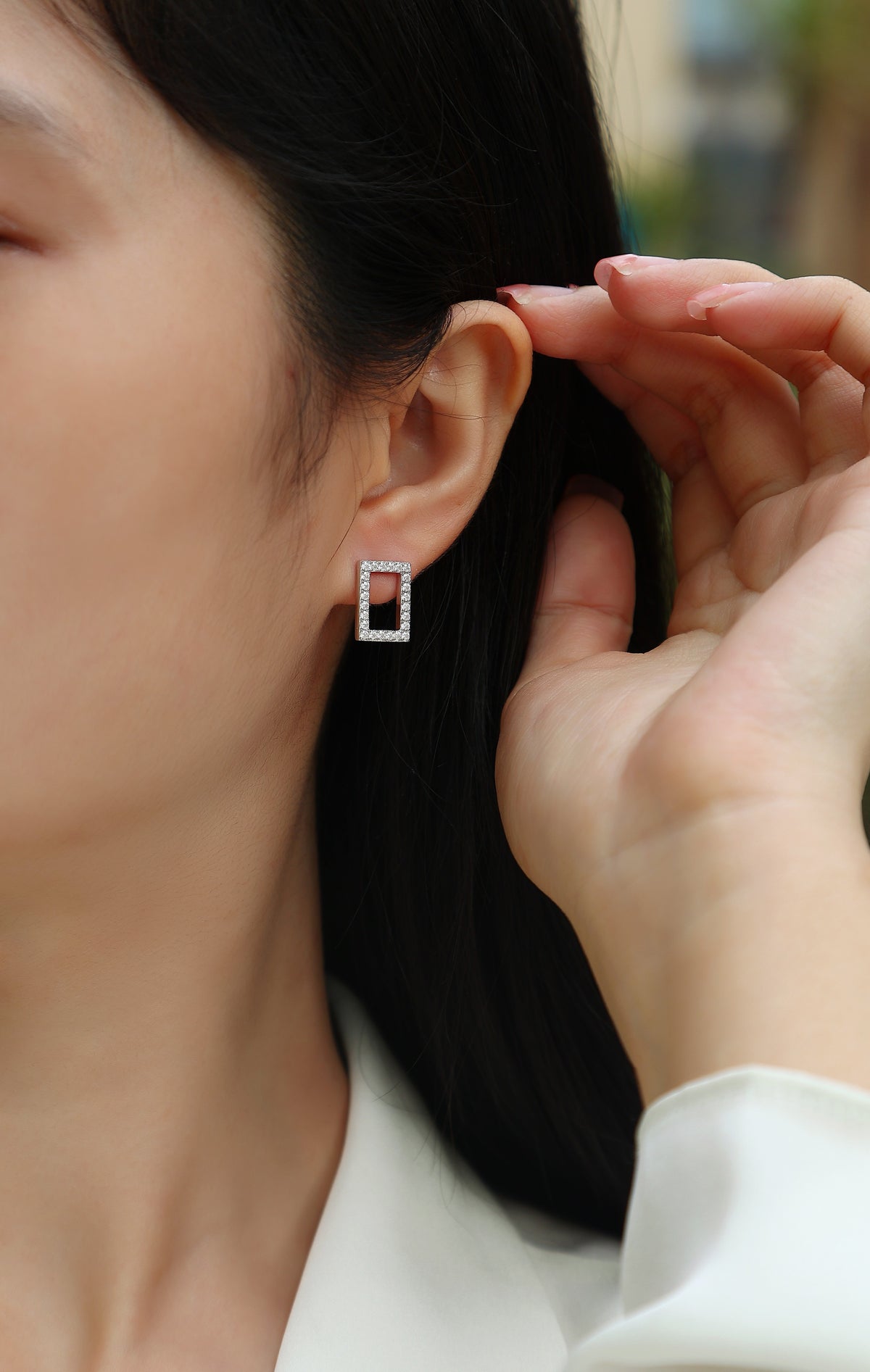 Open Rectangle Studs
