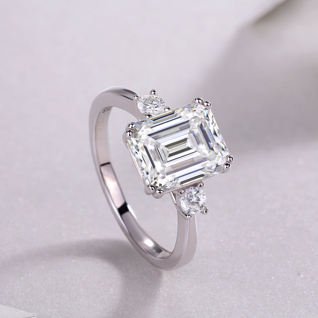 Three-Stone Emerald-Cut Ring