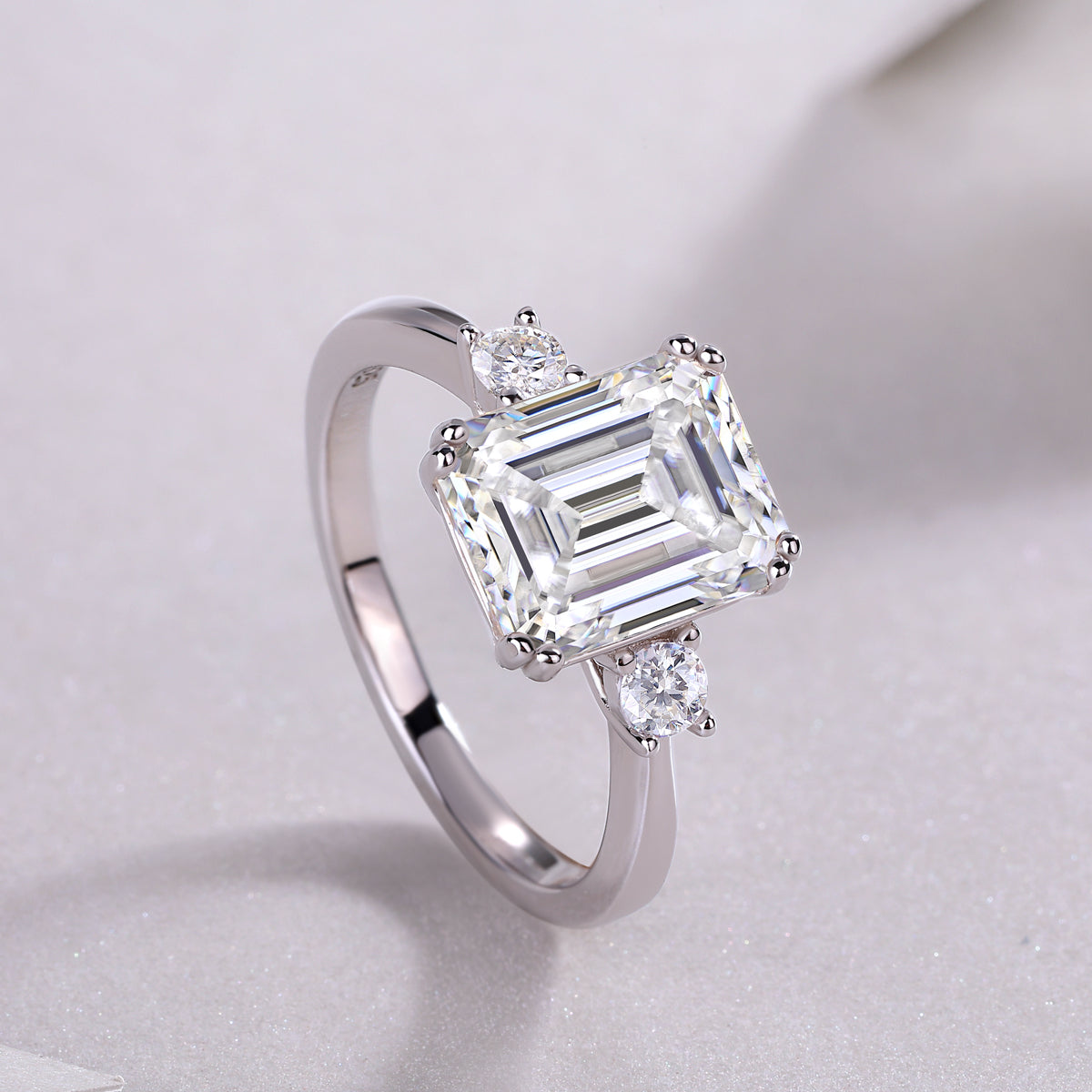 Three-Stone Emerald-Cut Ring