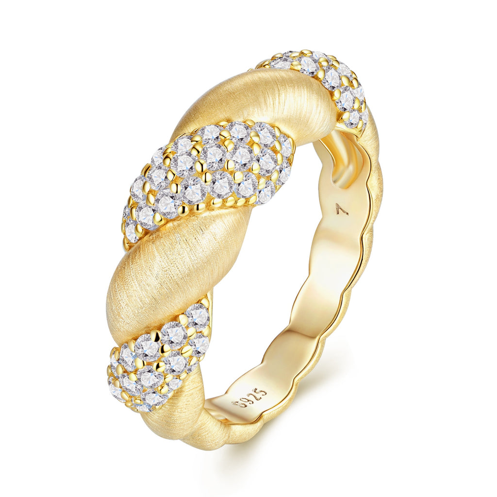 Gold Twist Pavé Band