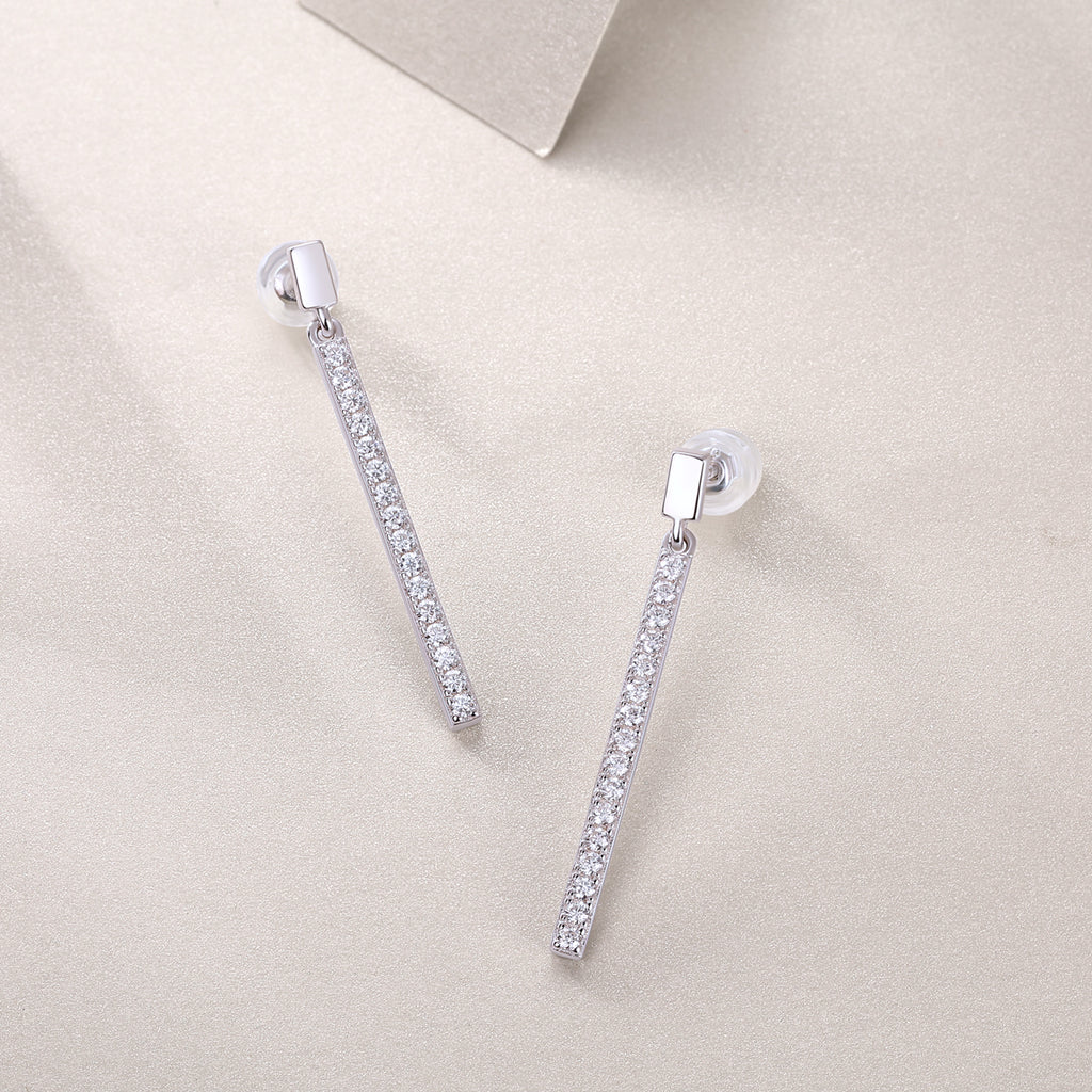 Pavé Bar Drop Earrings
