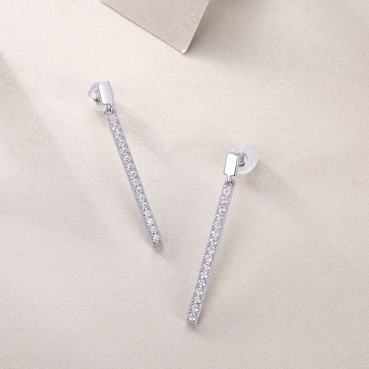 Pavé Bar Drop Earrings